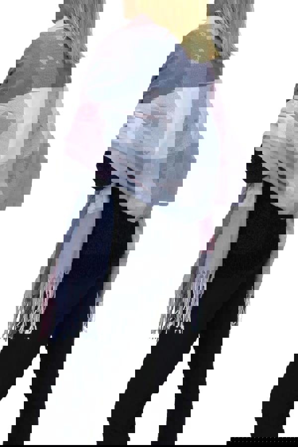 Paulo Due Wool Blend Pashmina Scarf With Floral Details