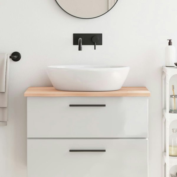 Berkfield Bathroom Countertop 80x60x2 cm Untreated Solid Wood