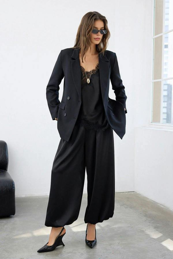 WOVCOR Lined Woven Blazer Jacket with Button Detail