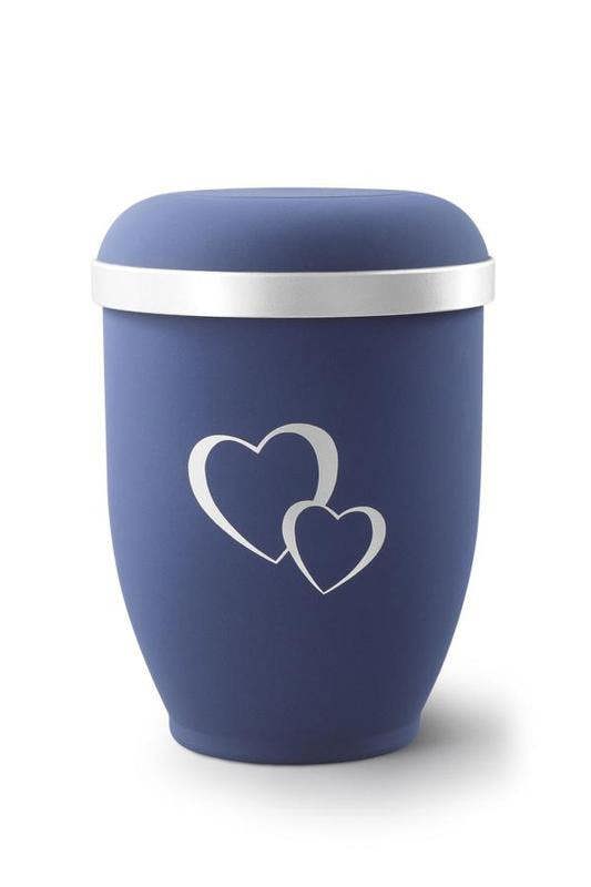 Memorials Direct Arboform Entwined Hearts Urn (Blue and Silver) - XL Adult