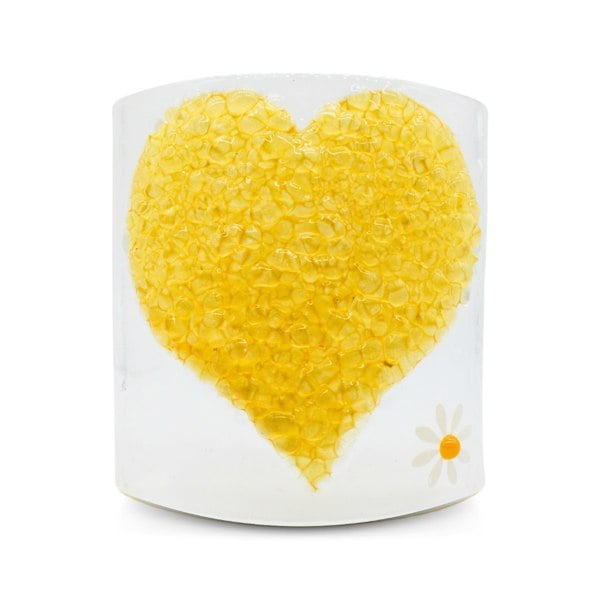 Glass Curve - Heart - Yellow
