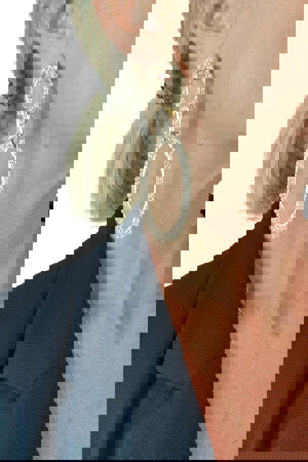 Paulo Due Women's Double Oval Linked Hoop Diamante Earrings