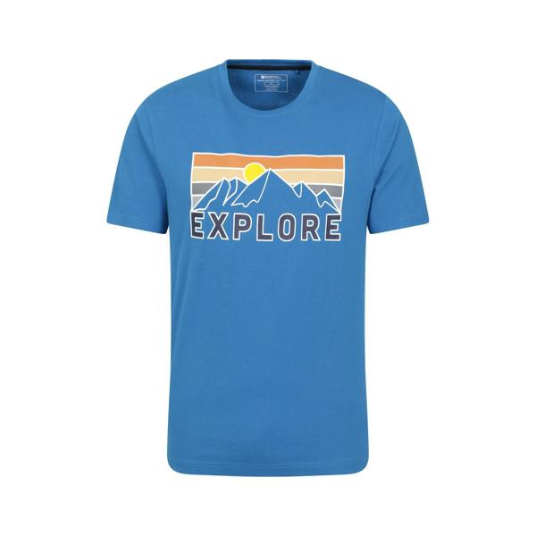 Mountain Warehouse Mens Explore Organic T-Shirt - Blue - 