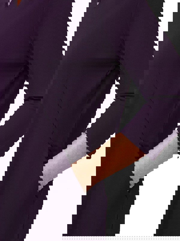 PennyPlain High Back V-neckline Dress - Blackcurrant