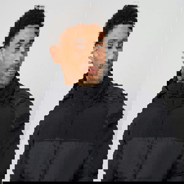 Brave Soul Black Oversized Hooded Padded Jacket - Black Image 4