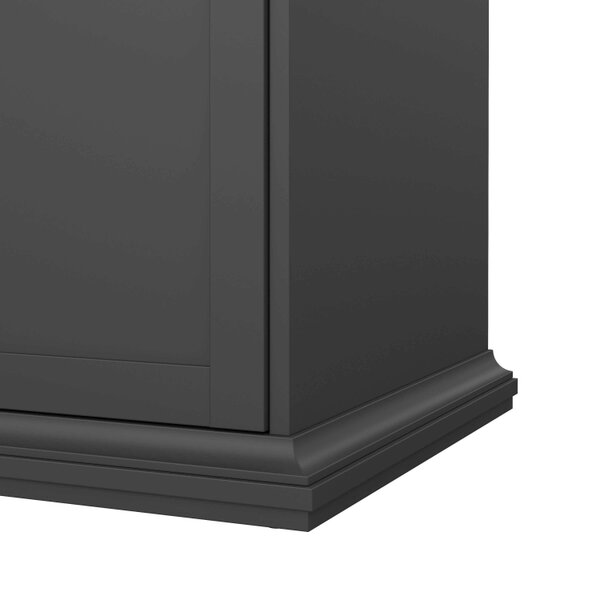 Wyld Haus Osaka Farmhouse Dark Grey Wooden Wardrobe 2 Doors