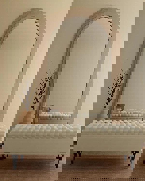 Champagne Romo Large Panel Ottoman storage   