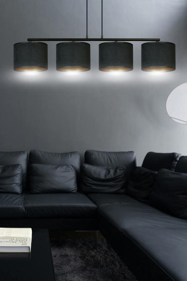 Emibig HILDE Pendant lamp 4 x E27 Black with Black Shade