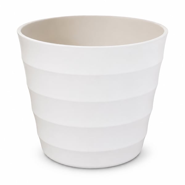 The Garden Marketplace Quality White Rigid Plastic Plant Pot Cover, 28cm Top Inside Diameter, 8.5mm Thick UV Resistant Waterproof Cachepot