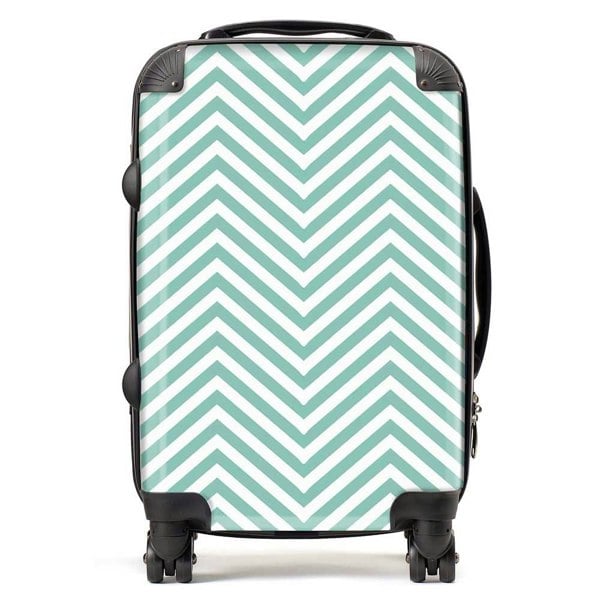 Warren Reed Geometric Chevron Pattern Suitcase