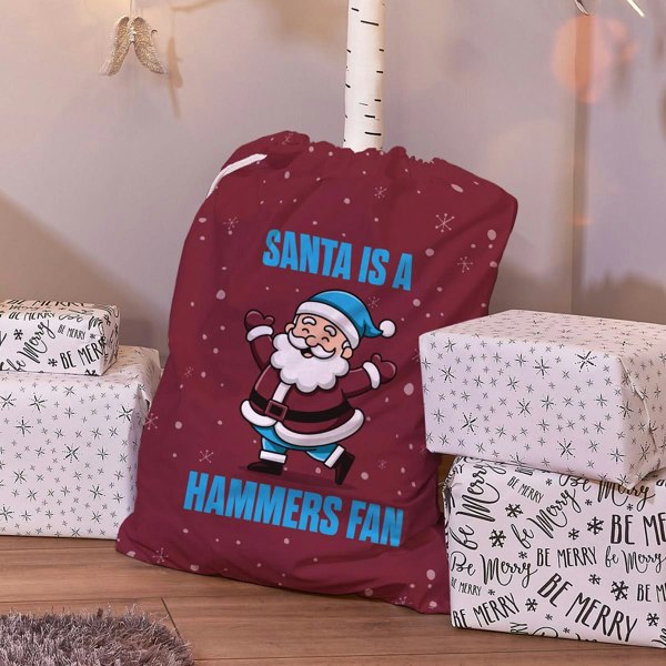 BritishmadeGifts Santa is a Hammers Fan - Football Fan Santa Sack