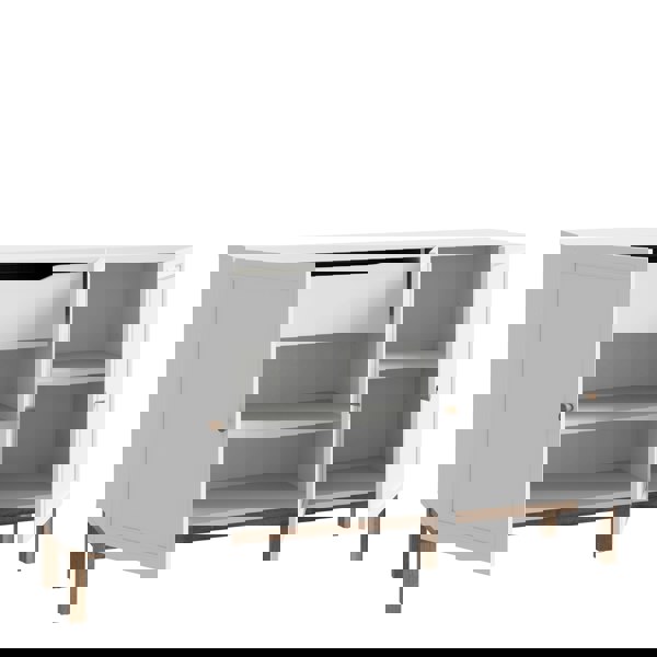 Furniture To Go Wensley 3 Door 1 Drawer Sideboard in Light Grey and Oak