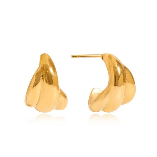 Elk & Bloom Chunky 14K Gold Triple Wrap Studs