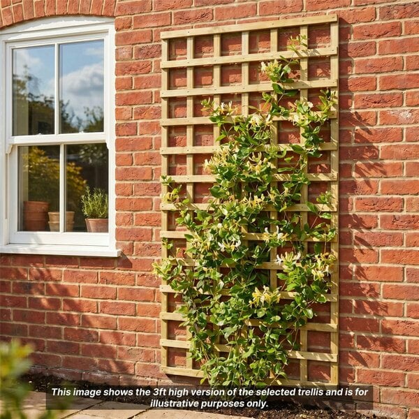 Premier Garden Supplies Standard Square Top Fence Panel Topper Garden Trellis 6ft x 1-5ft Flat Top Privacy Lattice Panels Fencing Pergola Patio - Wood - 3, 4 or 5