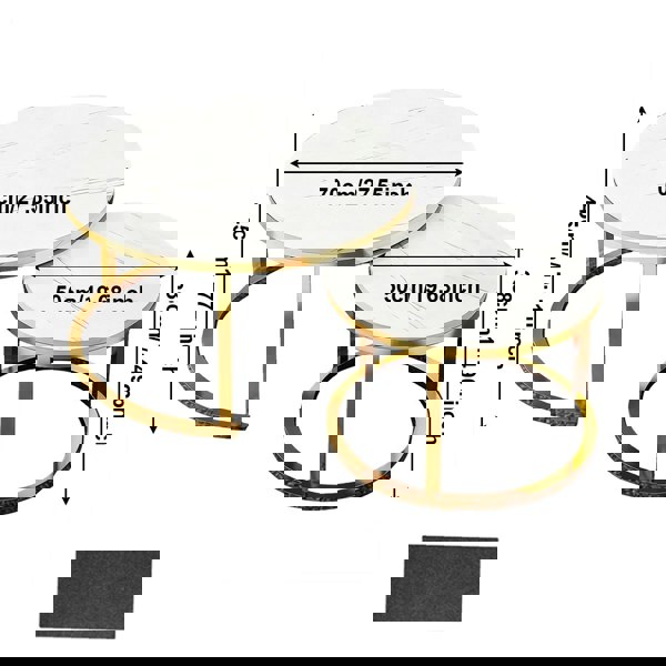 Havendro Nesting Coffee Tables Set of 2 Round Stacking Sofa Side Tables for Living Room
