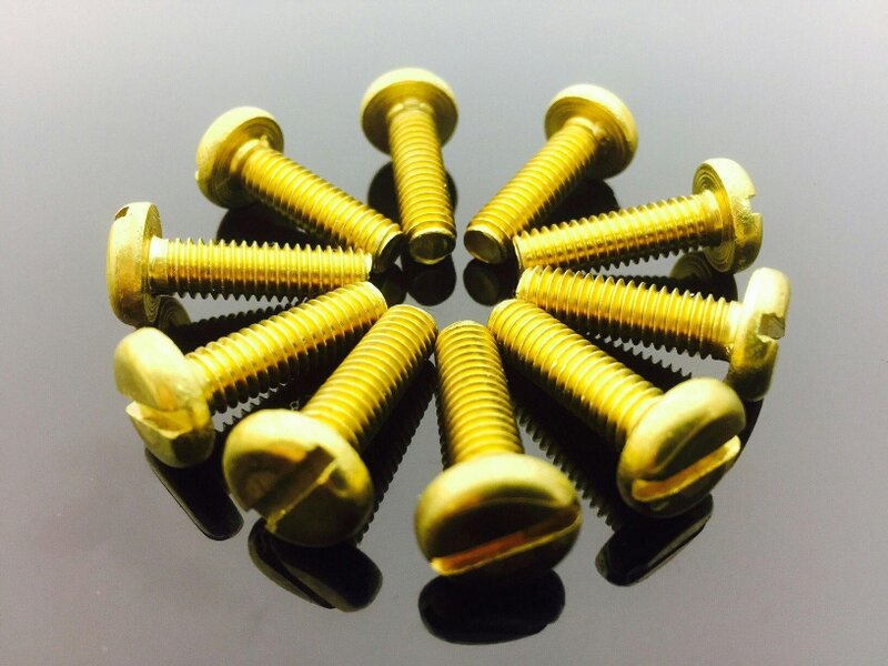 Fixaball M3.5 Machine Screws Slotted Pan Head Brass DIN 85