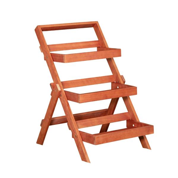 Samuel Alexander 3 Tier Wooden Foldable Indoor Plant Stand Display Shelf
