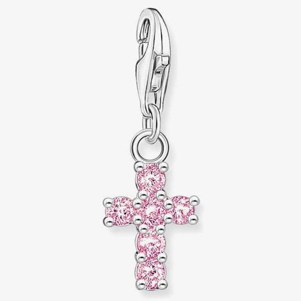THOMAS SABO Silver Pink Cubic Zirconia Cross Charm 2032-051-9