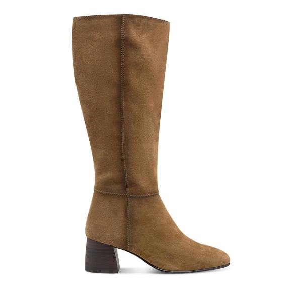 Tamaris Womens Camel Brown Leather Knee High Heel Riding Boots