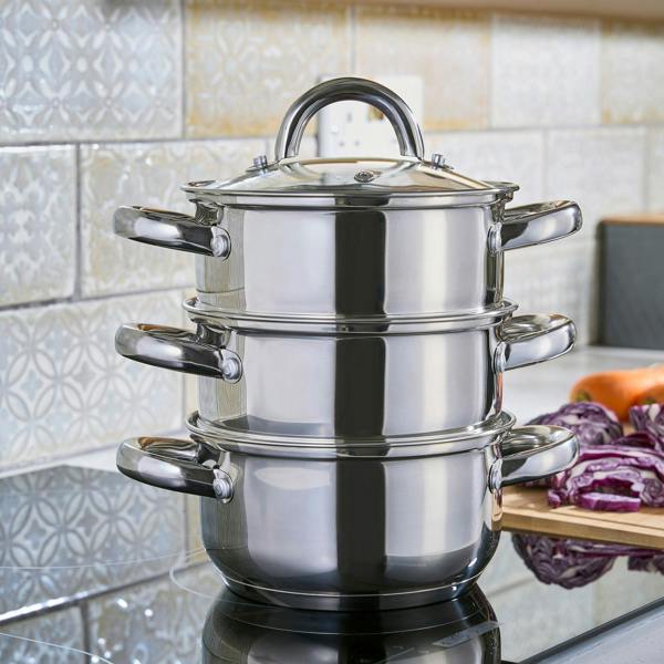 Cooks Professional 3 Tier Stainless Steel Steamer | 16cm