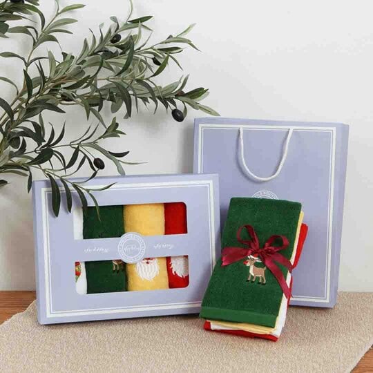 Obasyhig Christmas Embroidered Towel Gift Set