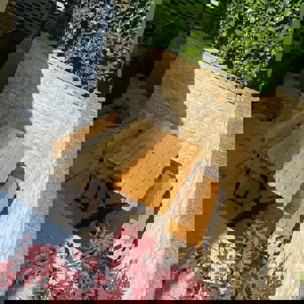 TRL Furniture Chunky Outdoor Bench with Back