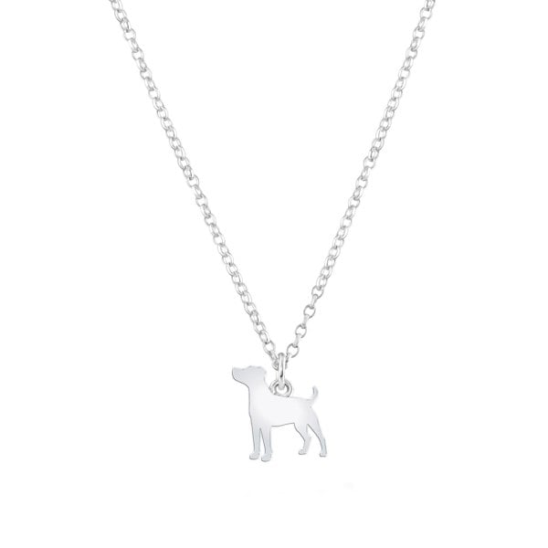 Parson Russell Terrier Silhouette Silver Necklace - Personalised - MYLEE London