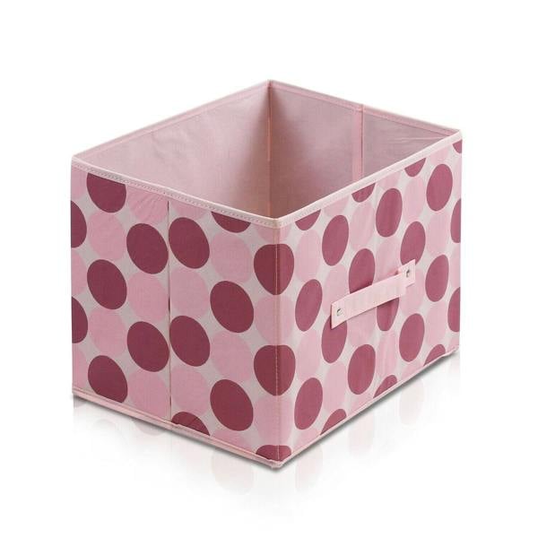 WALPLUS Laci Dot Design Non-Woven Fabric Soft Storage Organizer, Pink | Luxury Wall Decor for Living Room & Bedroom