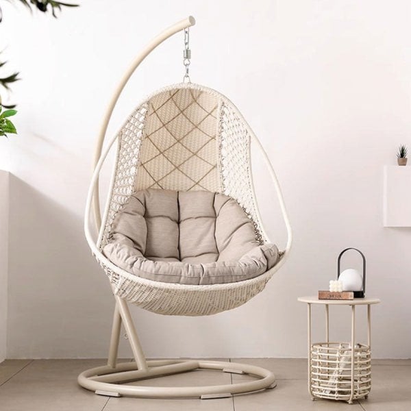 Gregory Rattan Garden Hanging Egg Chair with Stand, Indoor/ Outdoor Use-Rit Concept-Rit Concept