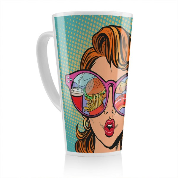 Benjamin Tate Design Fast food and sweets in the reflection Designer Latte Mug