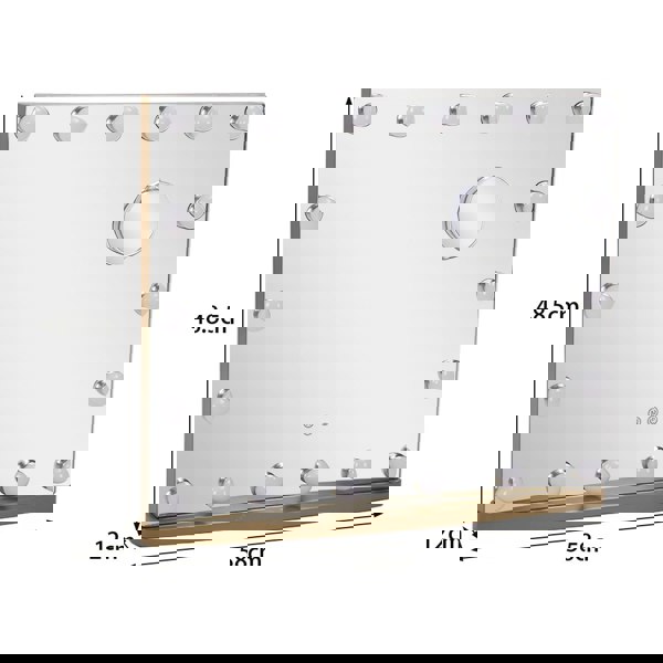 Living and Home Hollywood Vanity Mirror With 10X Magnifier Makeup Mirror Touch Adjustment 58*48CM