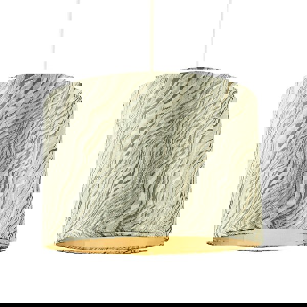 Modern Textured Silver and Gold Jacquard Lamp Shade with Wavy Design Image 3