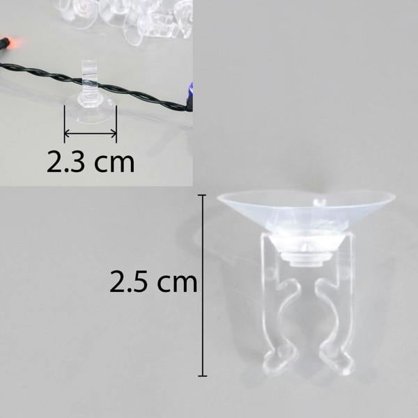 2.3cm Clear Mini Suction Cup Hooks, 25 Pack Plastic Holders for Festive Lights image 9