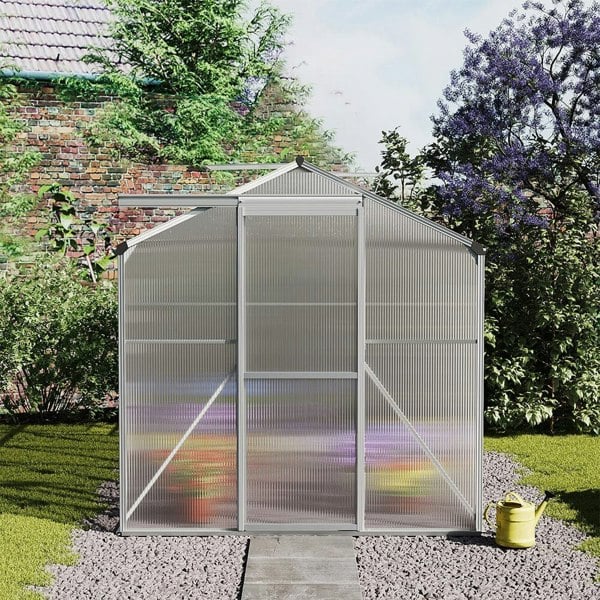 Aluminium Hobby Greenhouse with Window Opening Living and Home 