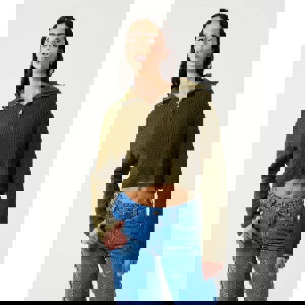 Pink Vanilla Half Zip Knitted Jumper