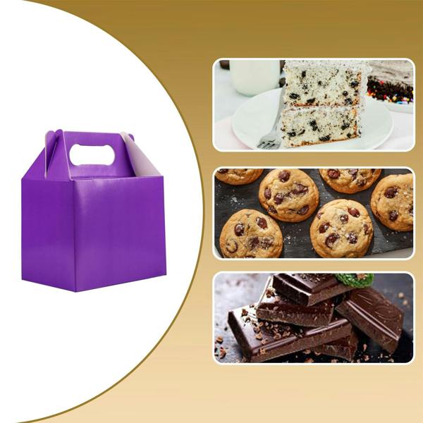 Size Options Purple Cardboard Party Food Boxes for Snacks, Cakes and Takeaway Treats image 3