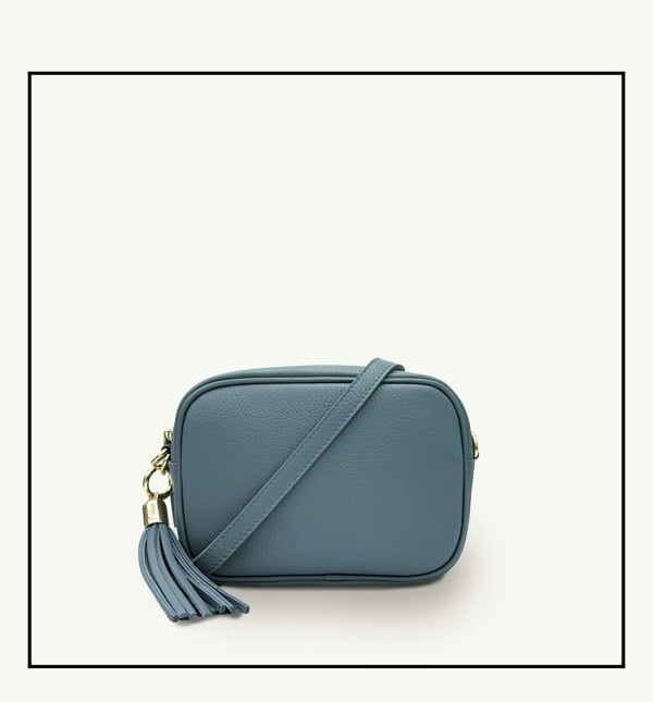 Apatchy London The Tassel Ocean Blue Leather Crossbody Bag