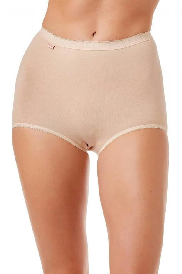 Womens Nude Beige Three Pack Cotton Maxi Briefs