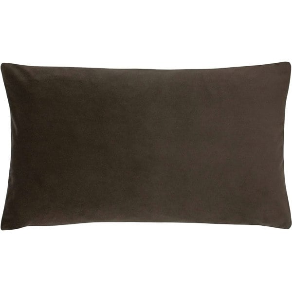 Evans Lichfield Sunningdale Velvet Rectangular Cushion Cover - Truffle Brown