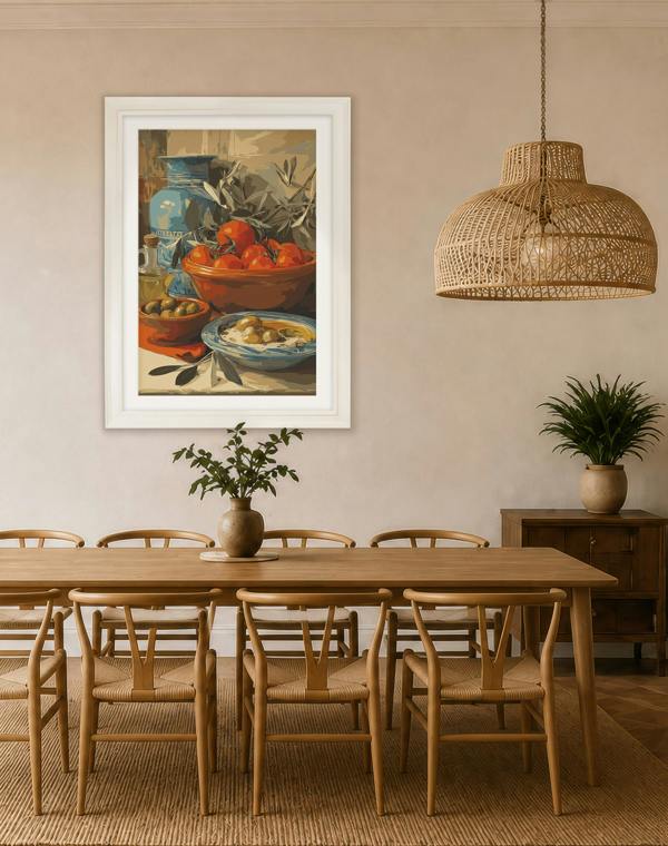 Exceptional Art Mediterranean Feast - Cream Hurstwood Frame