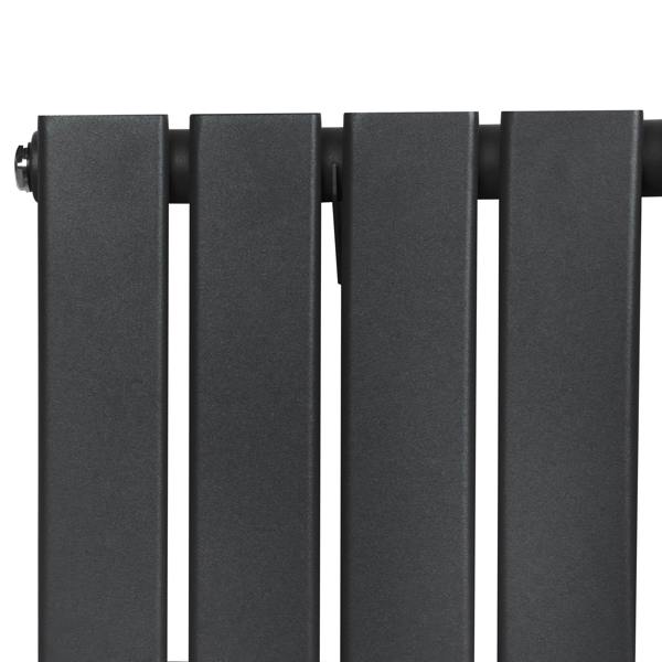 Flat single column radiator in anthracite grey, featuring a sleek, modern design with a textured finish and compact dimensions of 600 x 700mm