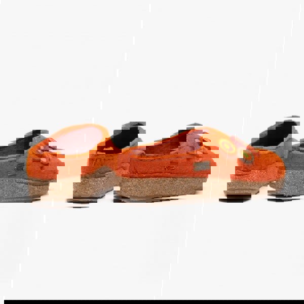 Haflinger KANON Womens Felt Wide Fit Mule Slippers Rust