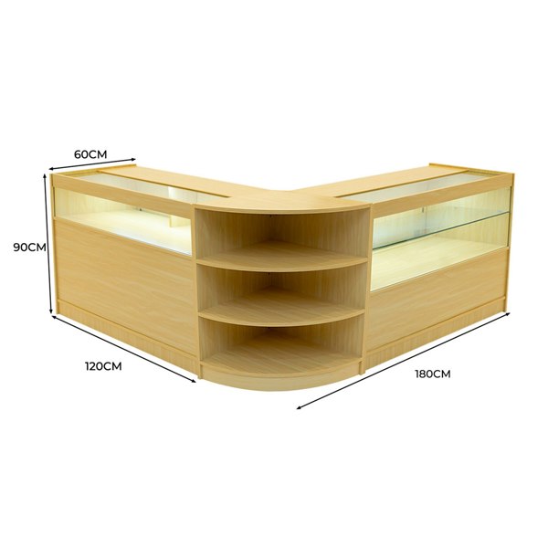 Monstershop Harmonia LED Shop Counter Set B1200, C1200 & LM60 - Maple