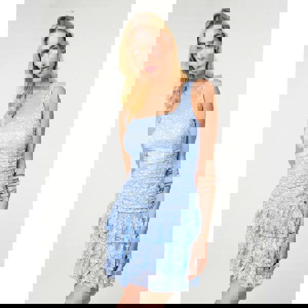 Pink Vanilla Printed Lace Square Neck Dress