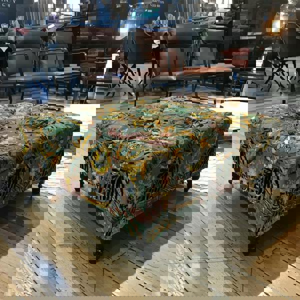 Square handmade buttoned ottoman storage bench UK