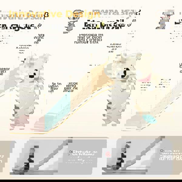 Dekko 4-In-1 Kids Slide Set Basketball Hoop Ring Toss Foldable Indoor Playground