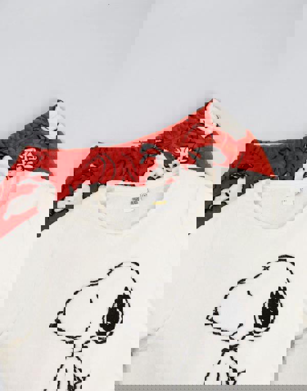 Peanuts Womens Red Snoopy Long Sleeve Long Leg Pyjama Set