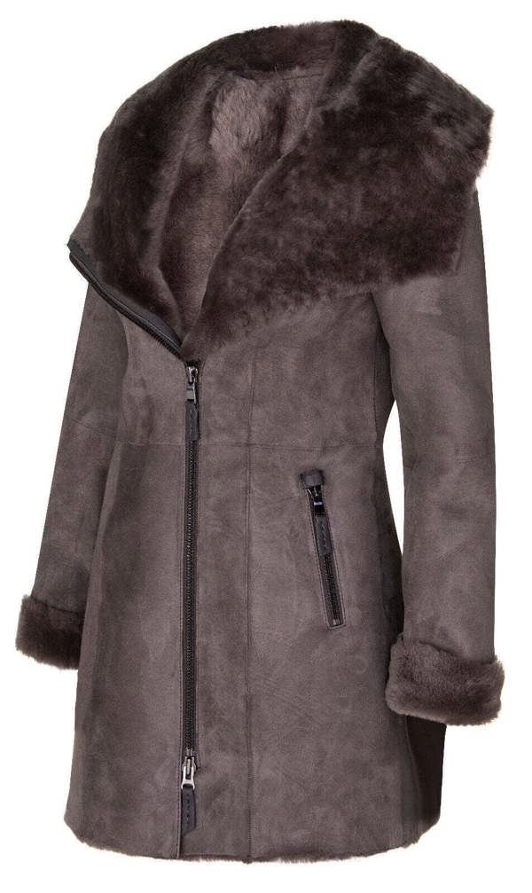 Infinity Leather Womens Merino Sheepskin Hooded Coat-Ryde