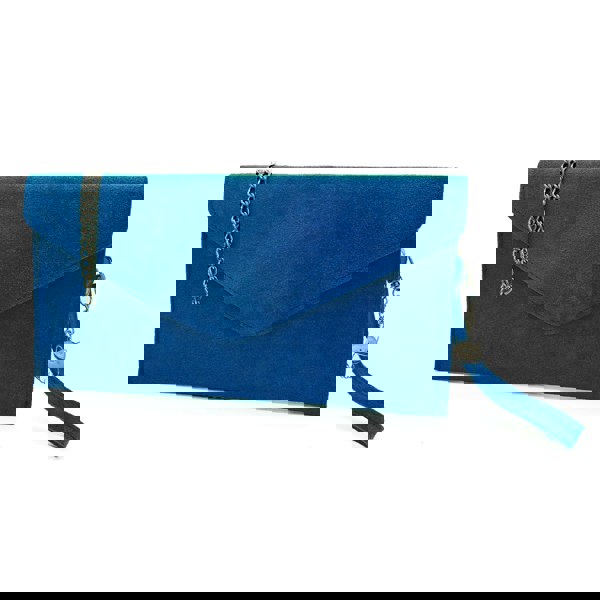 Kitise Genuine Italian Suede Envelope Style Cluth Bag Purse Flat Messenger Handbag