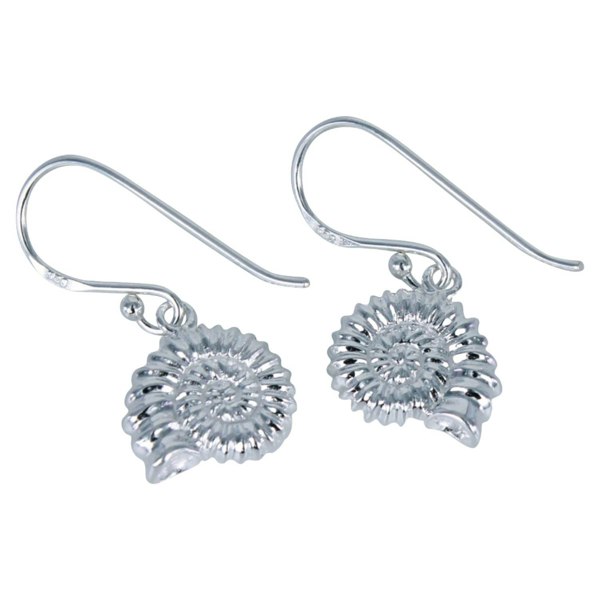 Ammonite Sterling Silver Drop Earrings - Reeves & Reeves